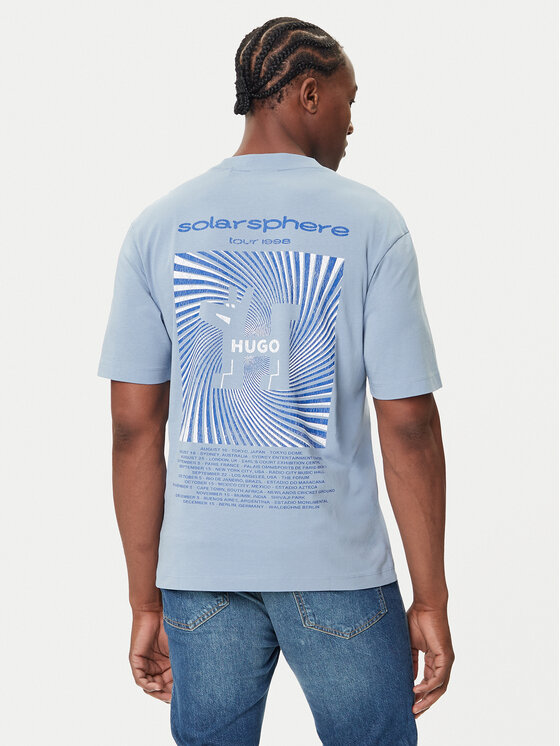 HUGO HUGO Tricou Nedix 50543483 Albastru celest Regular Fit