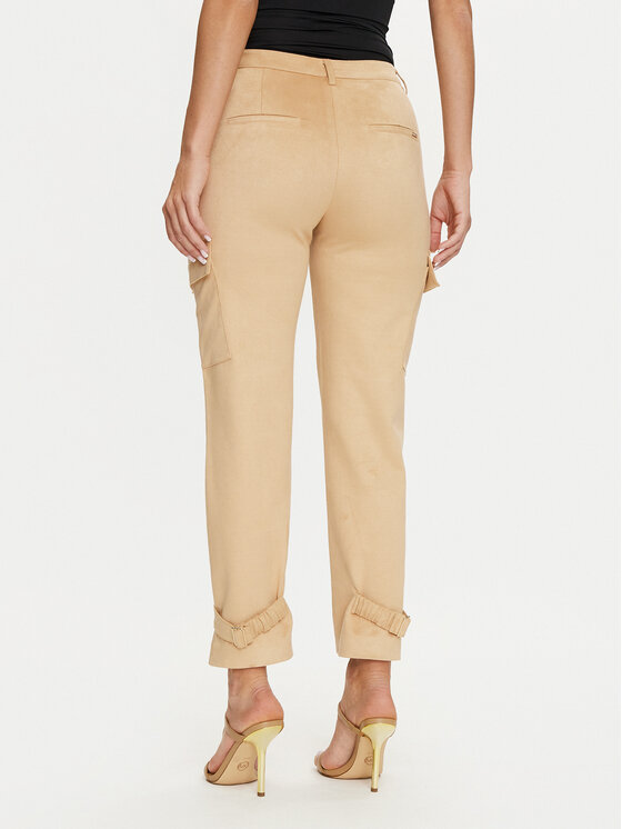 Guess Guess Riidest püksid New Marzia W4YB08 WE0L0 Beež Relaxed Fit