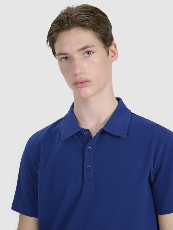 4F 4F Polo MIDSHOP TEXTILE Granatowy Regular Fit