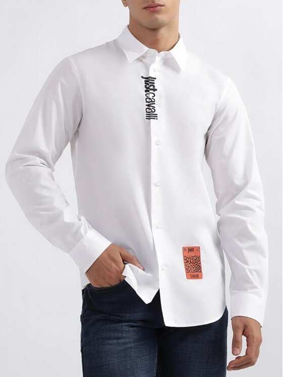 Just Cavalli Just Cavalli Koszula 74OBLYS2 74MM201 Biały Regular Fit