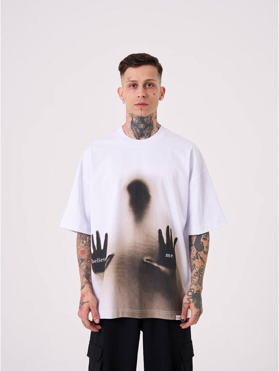 T-Shirt Machinist, Rozmiar M, Białe, Koszulka Z Krótkim Rękawem Męska Oversize Biała Machinist Believe Me M
