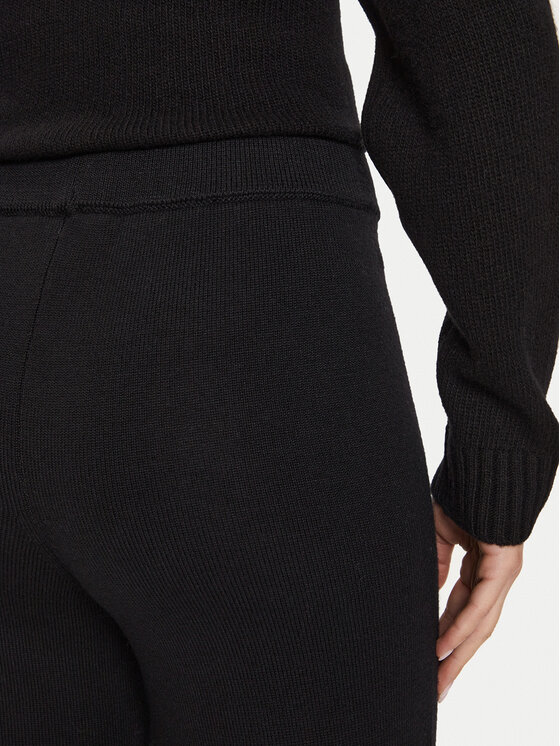 Max Mara Leisure Max Mara Leisure Pletene hlače Epopea 24263360 Črna Relaxed Fit