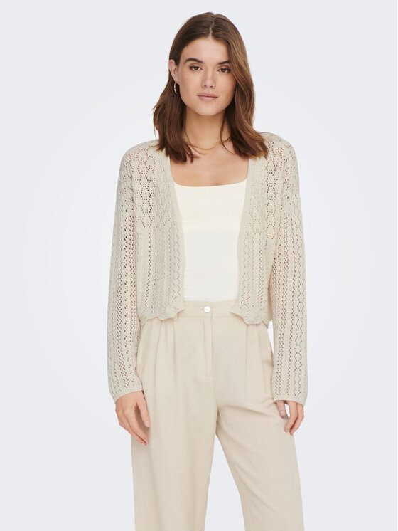ONLY ONLY Kardigán Nola 15290744 Écru Relaxed Fit