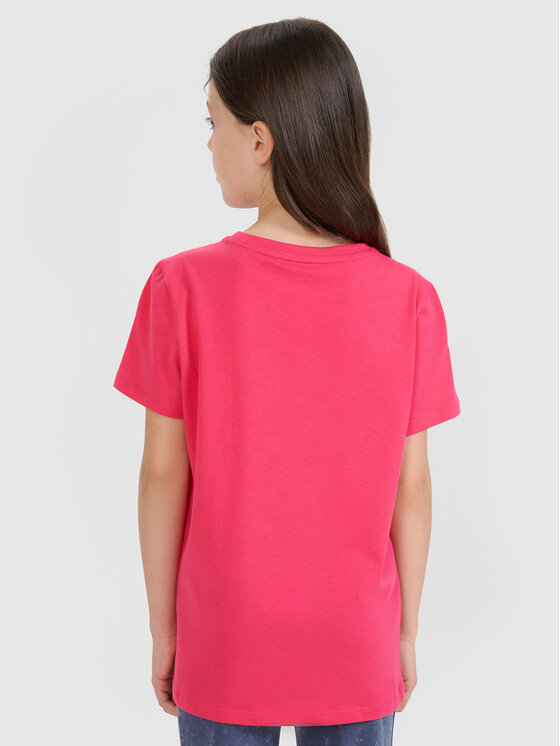 4F 4F T-Shirt BASIC+ Różowy Regular Fit