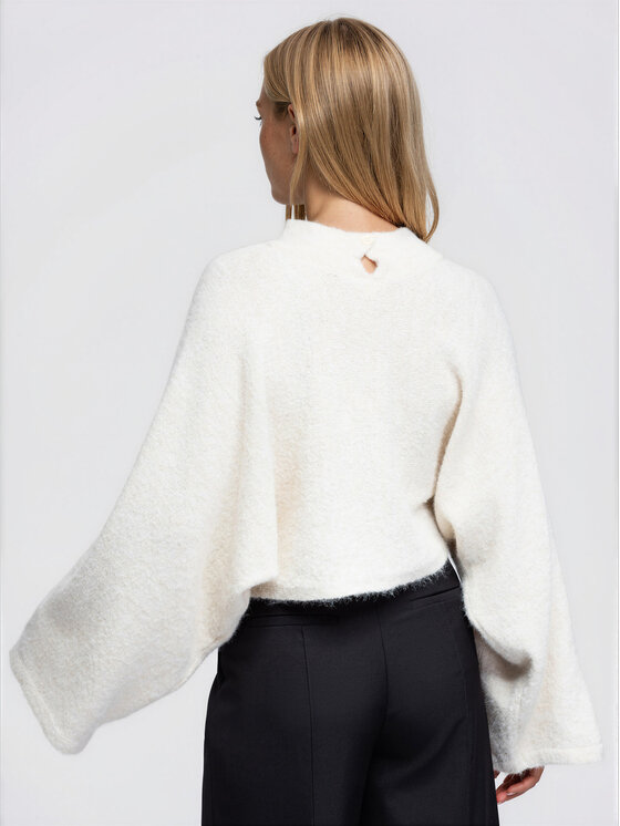 Ombre Ombre Sweter OW-SW-E0063 Beżowy jasny Relaxed Fit