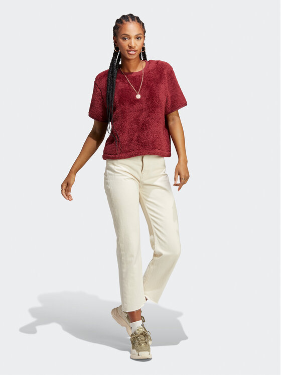 adidas adidas T-Shirt Essentials+ Fluffy T-Shirt HY1710 Κόκκινο Loose Fit