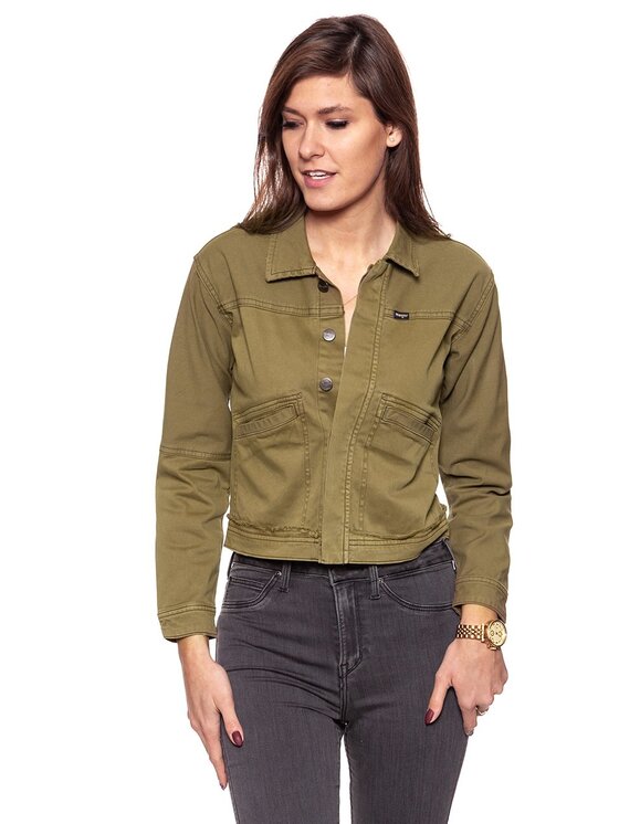 Wrangler Wrangler Giacca da donna CROP JACKET Verde Slim Fit