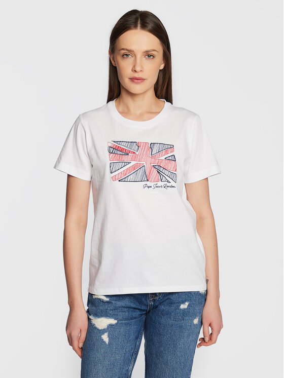 Pepe Jeans T-shirt Tara PL505343 Bijela Regular Fit