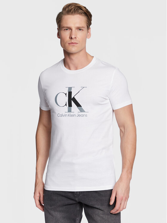 Calvin Klein Jeans Calvin Klein Jeans Тишърт J30J323299 Бял Slim Fit