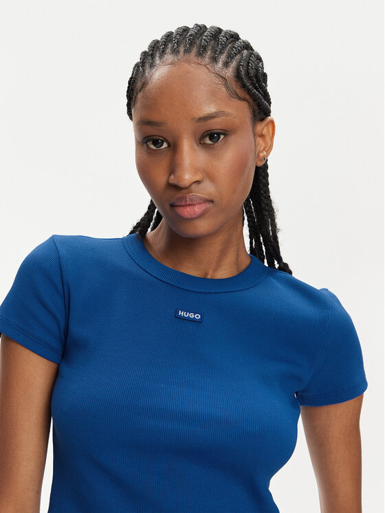 HUGO Hugo T-Shirt Baby 50510749 Modrá Slim Fit