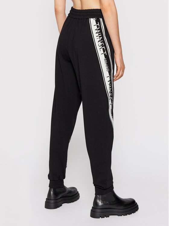 TWINSET TWINSET Pantaloni trening 212TT2383 Negru Regular Fit