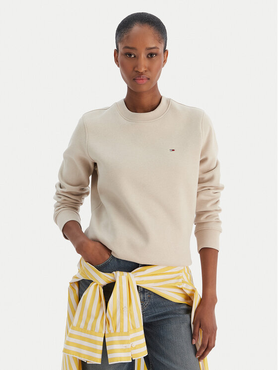 Tommy Jeans Tommy Jeans Felpa Flag DW0DW19959 Beige Regular Fit