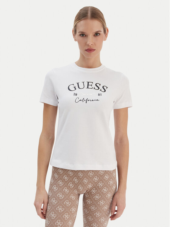 Guess Guess T-Shirt V6RI02 J1314 Bílá Regular Fit