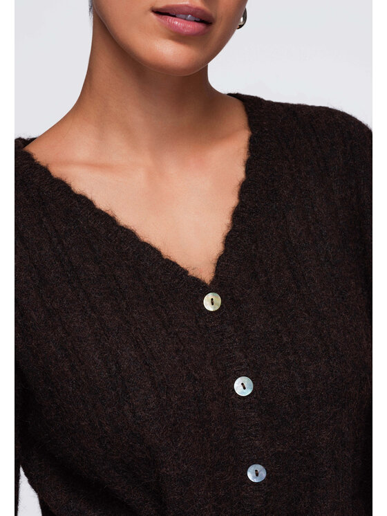 Ombre Ombre Sweter OW-SW-E0012 Brązowy Regular Fit