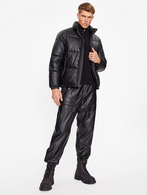 HUGO Hugo Hlače od imitacije kože Ganno 234 50501246 Crna Regular Fit