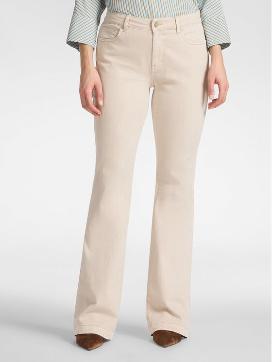 Elena Mirò Elena Mirò Spodnie materiałowe P701P000434N002 Kremowy Regular Fit