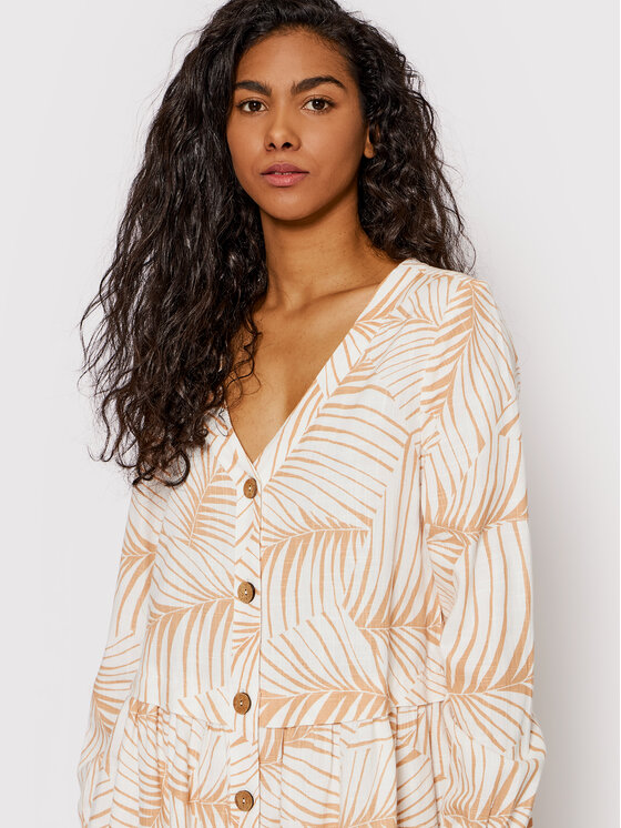 Roxy Roxy Φόρεμα πουκάμισο Wishing Girl ERJWD03628 Λευκό Regular Fit