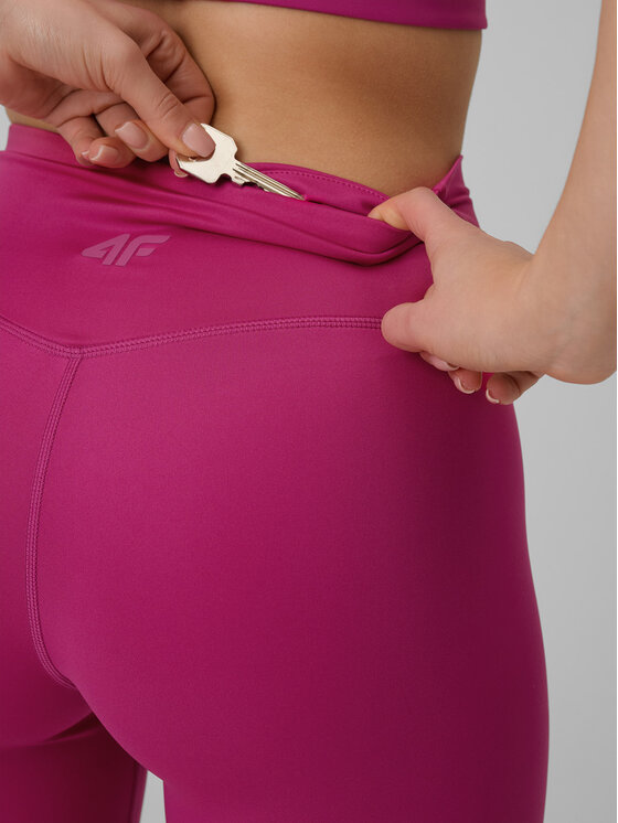 4F 4F Legginsy MULTI ACTIVE Różowy Slim Fit