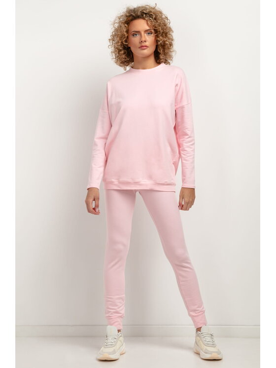 Tessita Tessita Bluza T381 Różowy Straight Fit