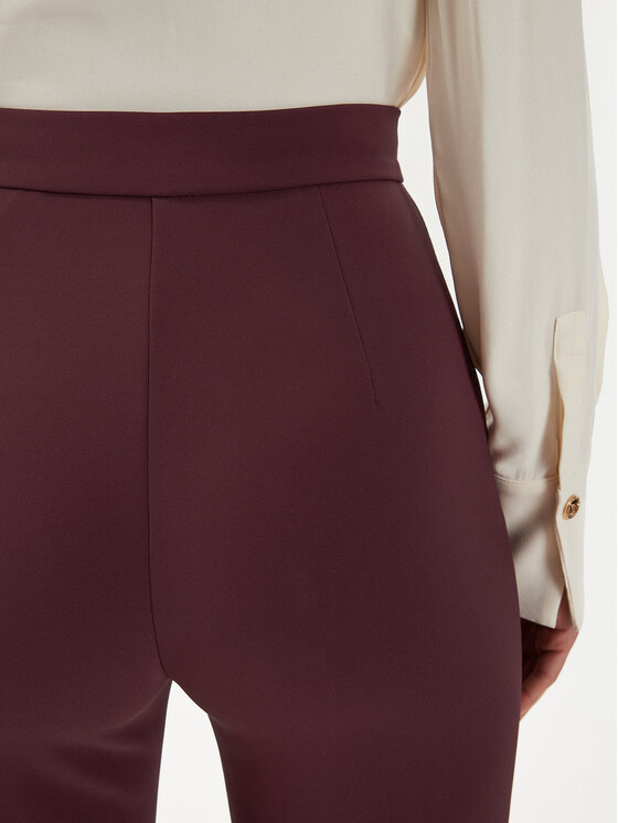 Elisabetta Franchi Elisabetta Franchi Hlače iz tkanine PA-030-46E2-V250 Bordo rdeča Regular Fit