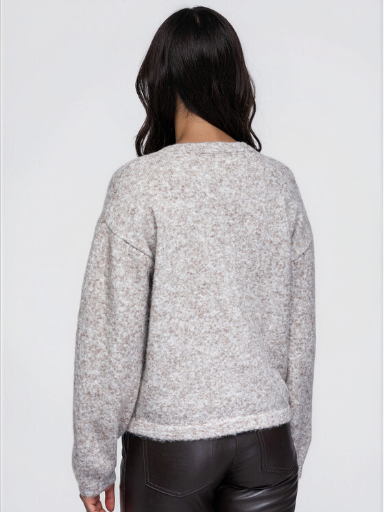 Ombre Ombre Kardigan OW-SW-E0061 Beżowy Relaxed Fit