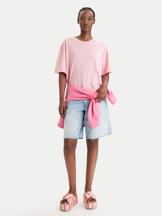 Roxy Roxy T-shirt Talloversize Washed ERJZT06081 Rosa Oversize