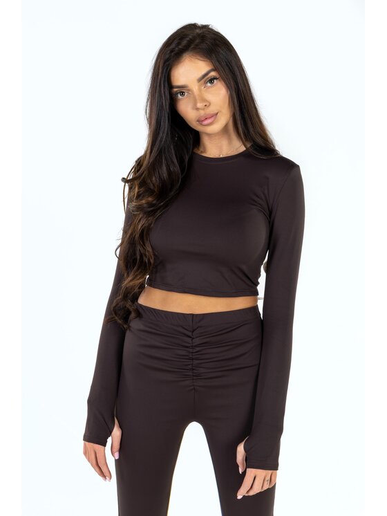 Agatha Studio Agatha Studio Komplet bluzka i spodnie A26ZS-KA-K56 Brązowy Slim Fit