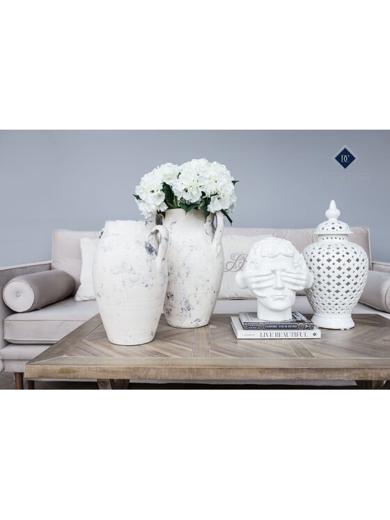 Decoratore Decoratore Waza Amfora Ażurowa Malio Wys. 49cm Biały