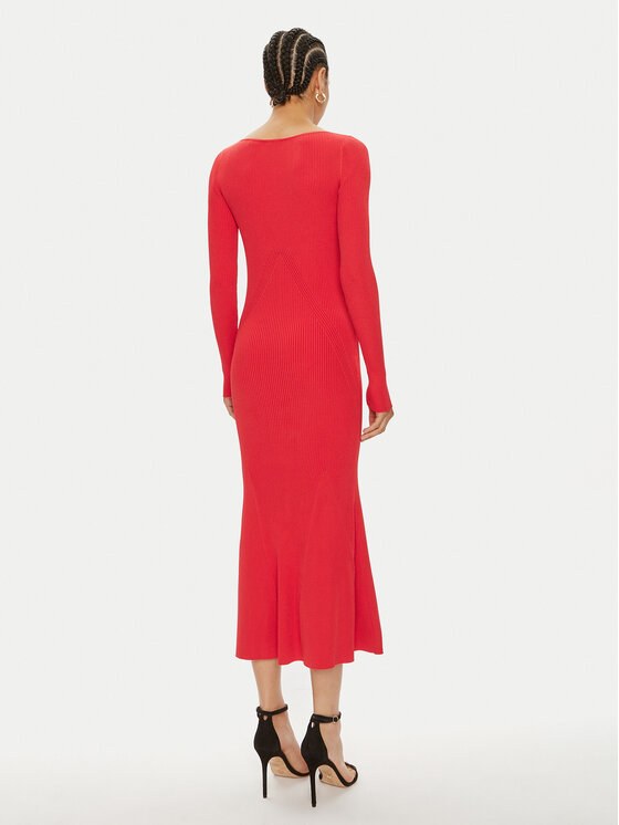 PINKO Pinko Pletena obleka Aloe Abito 102800 A170 Rdeča Slim Fit
