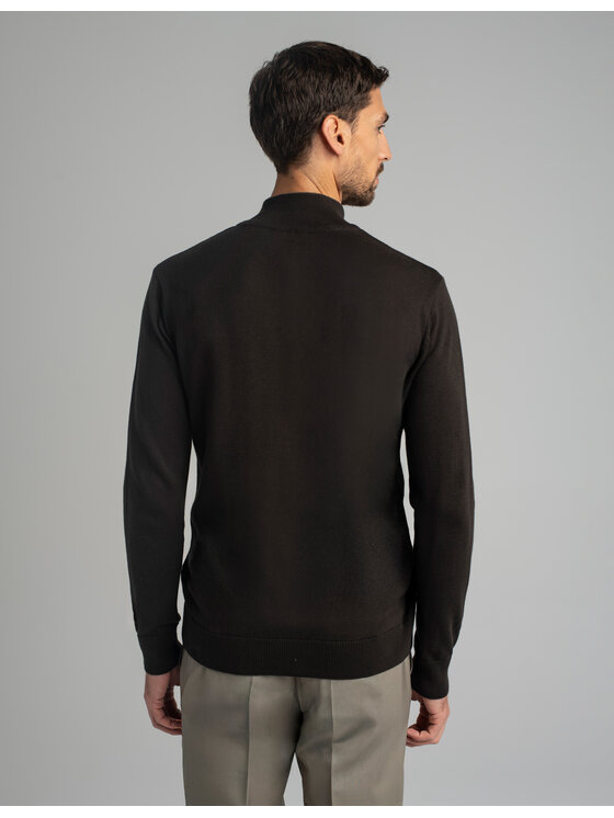 Borgio Borgio Kardigan cassaza troyer br Brązowy Slim Fit