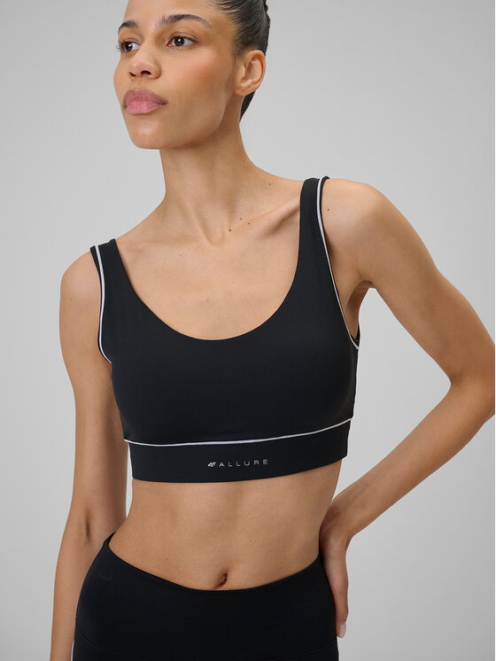 4F 4F Biustonosz sportowy YOGA Czarny