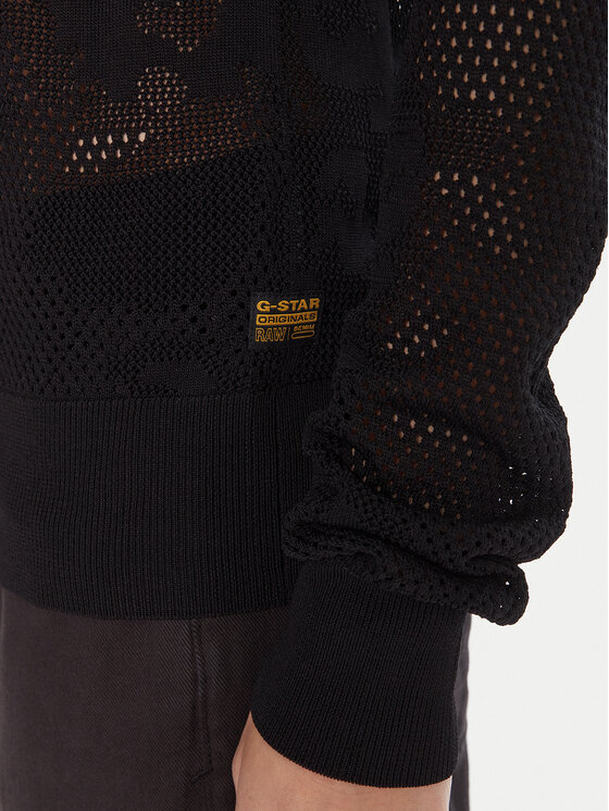 G-Star Raw G-Star Raw Sveter Pointelle D27724-B754 Čierna Regular Fit