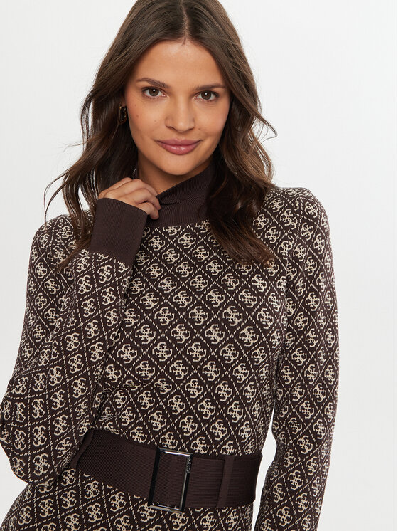 Guess Guess Pletena obleka Lise W4BK43 Z37K0 Rjava Regular Fit