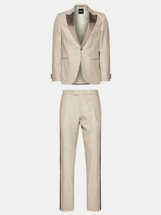 BOSS Boss Kostiumas H-Huge-Tux-242 50514661 Smėlio Slim Fit