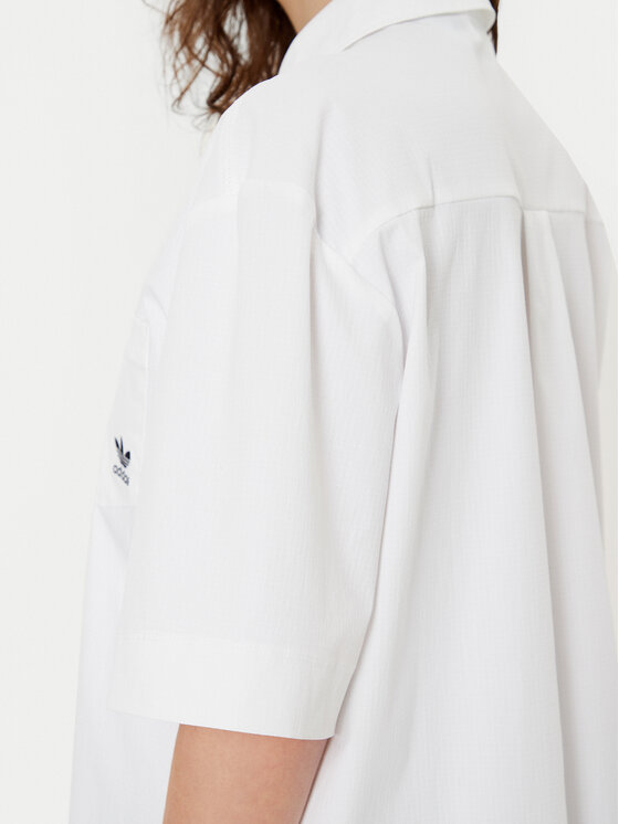 adidas adidas Πουκάμισο Essentials Ripstop JD1504 Λευκό Loose Fit