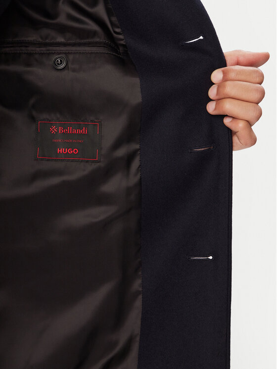 HUGO HUGO Vilnonis paltas 50569210 Tamsiai mėlyna Slim Fit