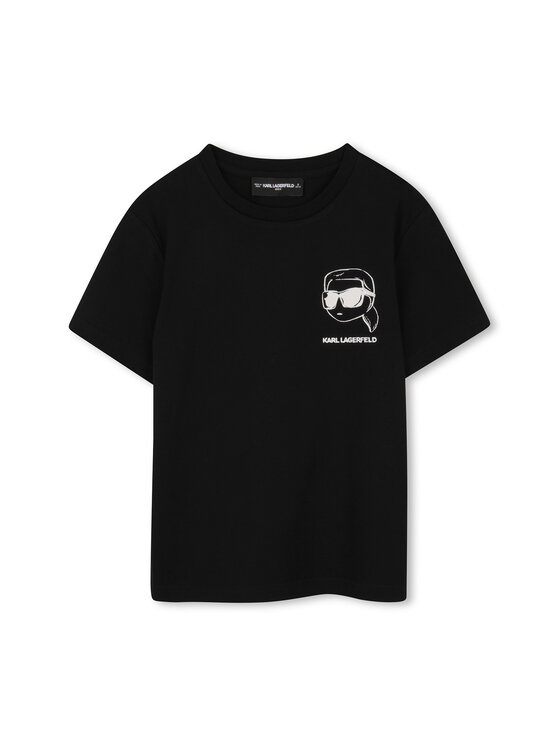 Karl Lagerfeld Kids Karl Lagerfeld Kids Marškinėliai Z31103 S Juoda Regular Fit