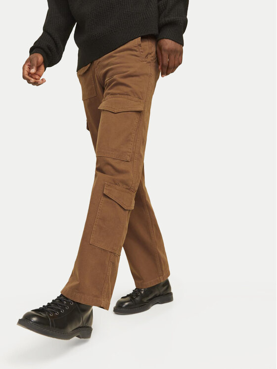 Jack & Jones Jack & Jones Spodnie materiałowe Bill 12258307 Brązowy Relaxed Fit