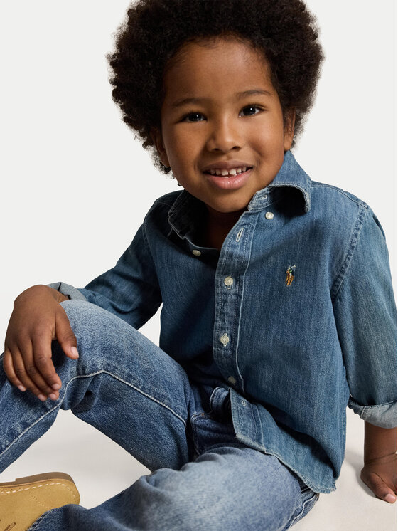 Polo Ralph Lauren Polo Ralph Lauren džínsová košeľa 322713843001 Modrá Regular Fit