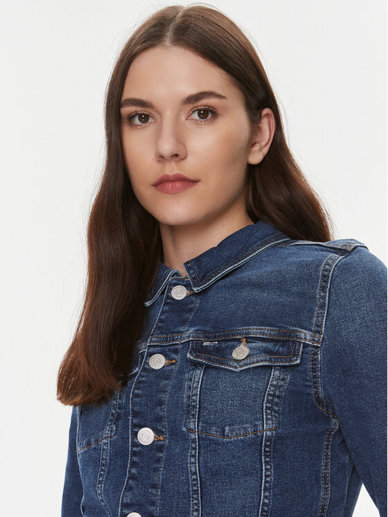 Tommy Jeans Tommy Jeans Traper jakna Vivianne DW0DW17215 Tamnoplava Regular Fit