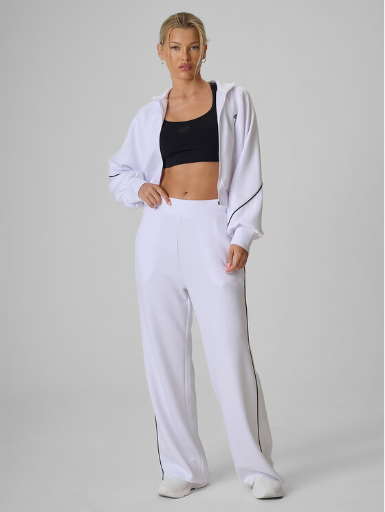 4F 4F Spodnie dresowe STREFA KIBICA Biały Regular Fit