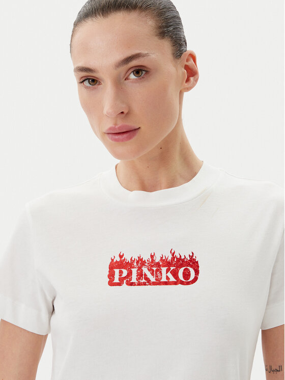 PINKO PINKO T-Shirt Trapani 105050 A2D6 Biały Regular Fit