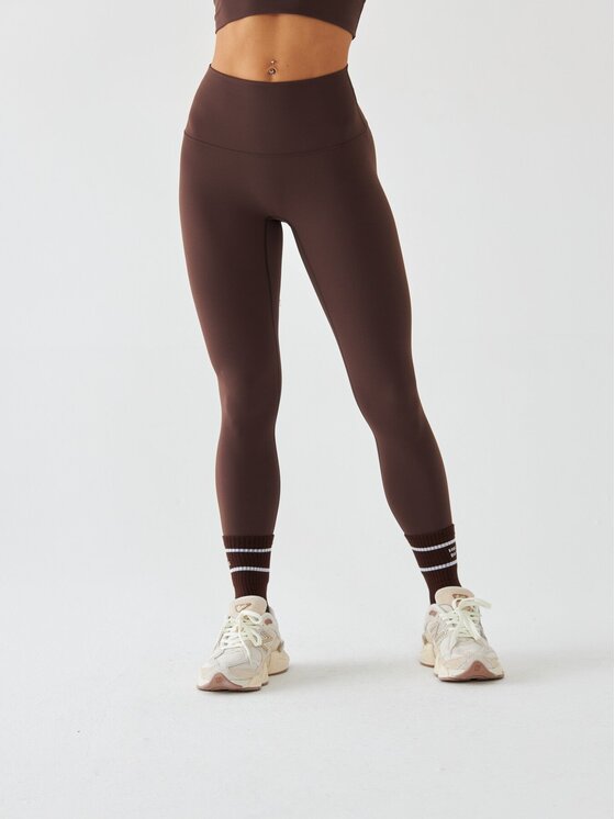 BeShaped BeShaped Legginsy Sportowe - Morning Dew Brązowy Shaping Fit