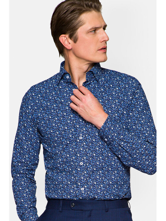 Lancerto Lancerto Koszula Polly KO051221000037 Granatowy Slim Fit