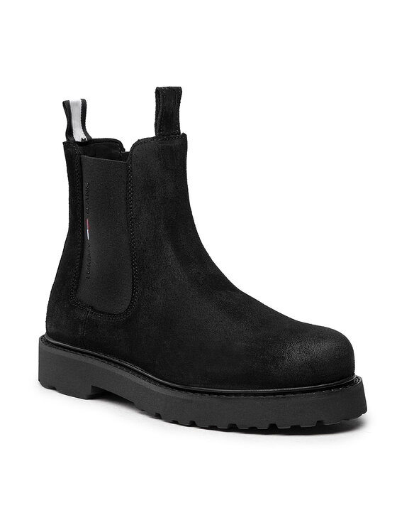 Tommy Jeans Tommy Jeans Gležnjarji Chelsea Suede Chelsea Boot EM0EM00829 Črna