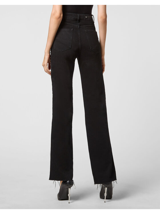 PHILIPP PLEIN PHILIPP PLEIN Jeansy 3761 Czarny Palazzo Fit