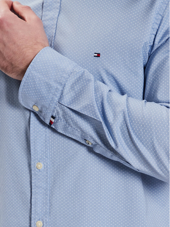 Tommy Hilfiger Tommy Hilfiger Camicia Natural Soft Mini Print MW0MW30689 Blu Slim Fit