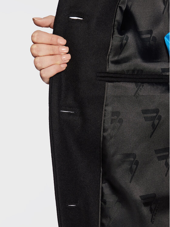 Remain Remain Vlněný kabát Boyle Coat RM1487 Černá Boxy Fit