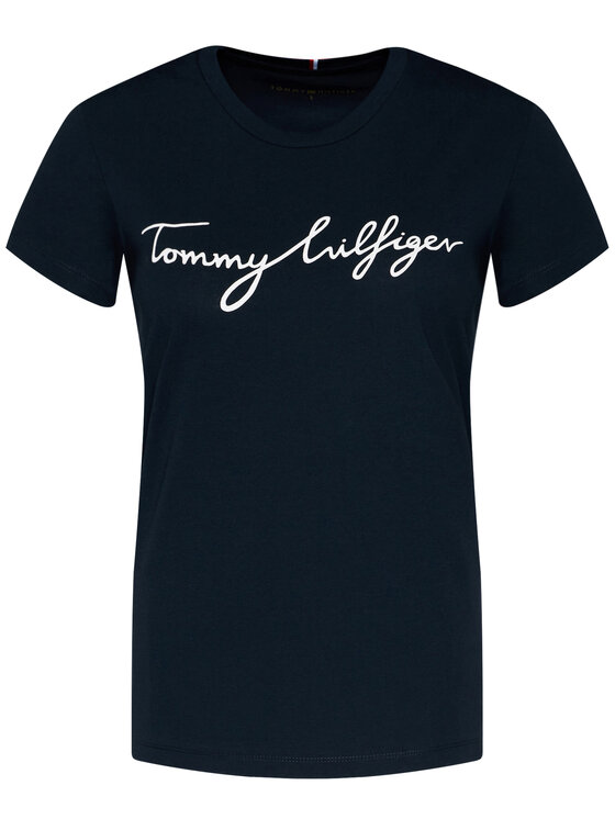 Tommy Hilfiger Tommy Hilfiger Tričko Heritage Graphic Tee WW0WW24967 Tmavomodrá Regular Fit