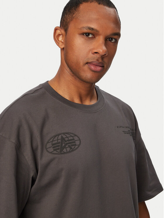 Alpha Industries Alpha Industries T-Shirt World Logo 258514 Szary Regular Fit
